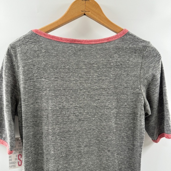 LuLaRoe Julia Midi Dress Small Heathered Grey with Dark Pink Trim NWT - Picture 7 of 7